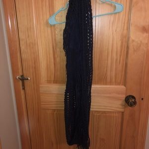 Navy crochet scarf